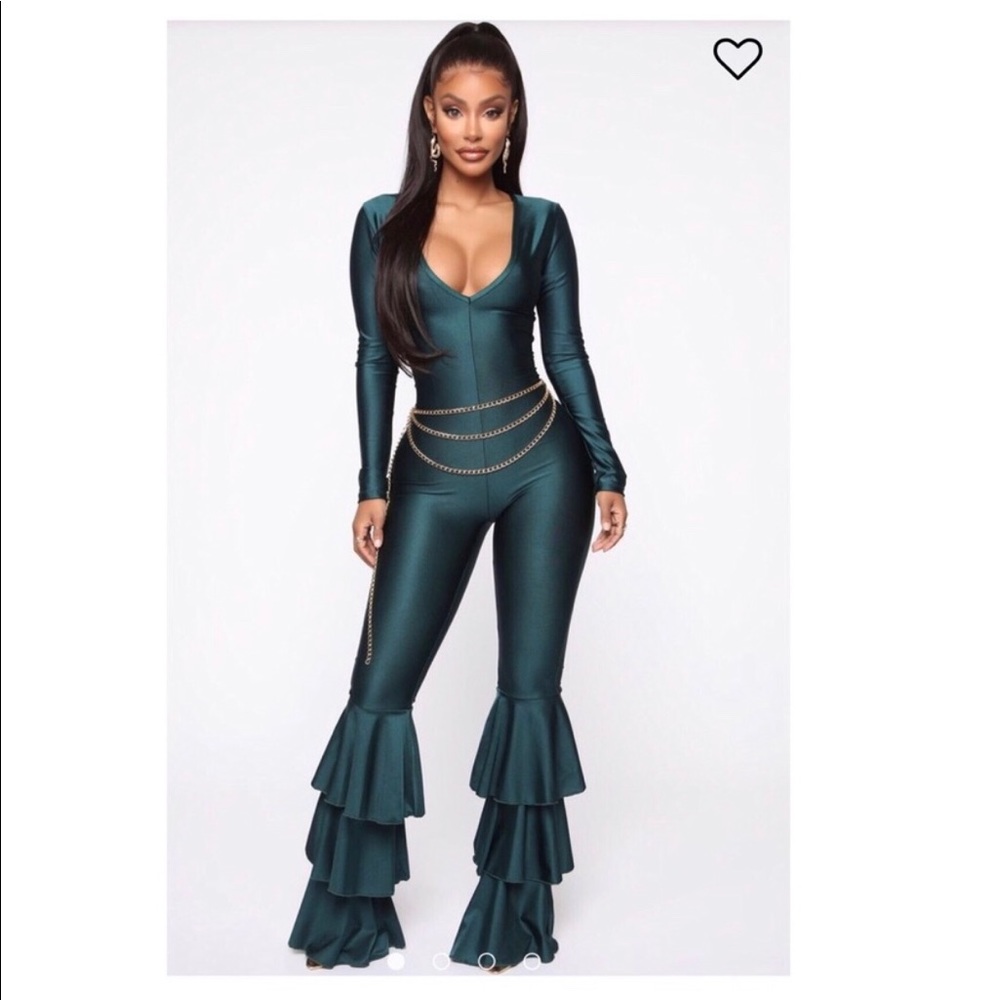 Fashion Nova Hunter Green Jumpsuit